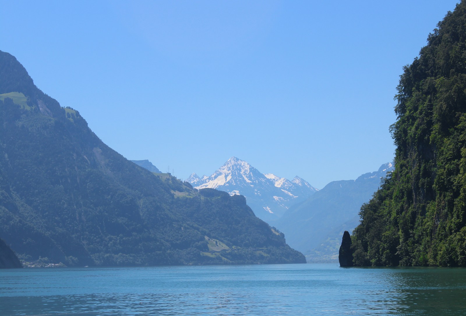 Lake Lucerne and its mountains in summer